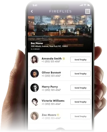 Fireflies case study: the iOS & Android app shown on a device