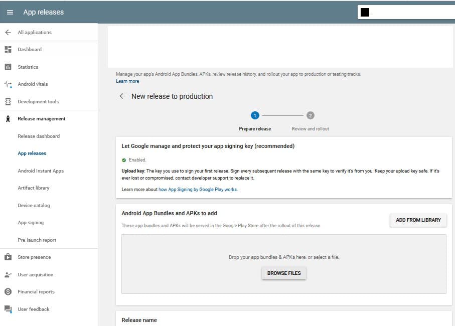 upload android package