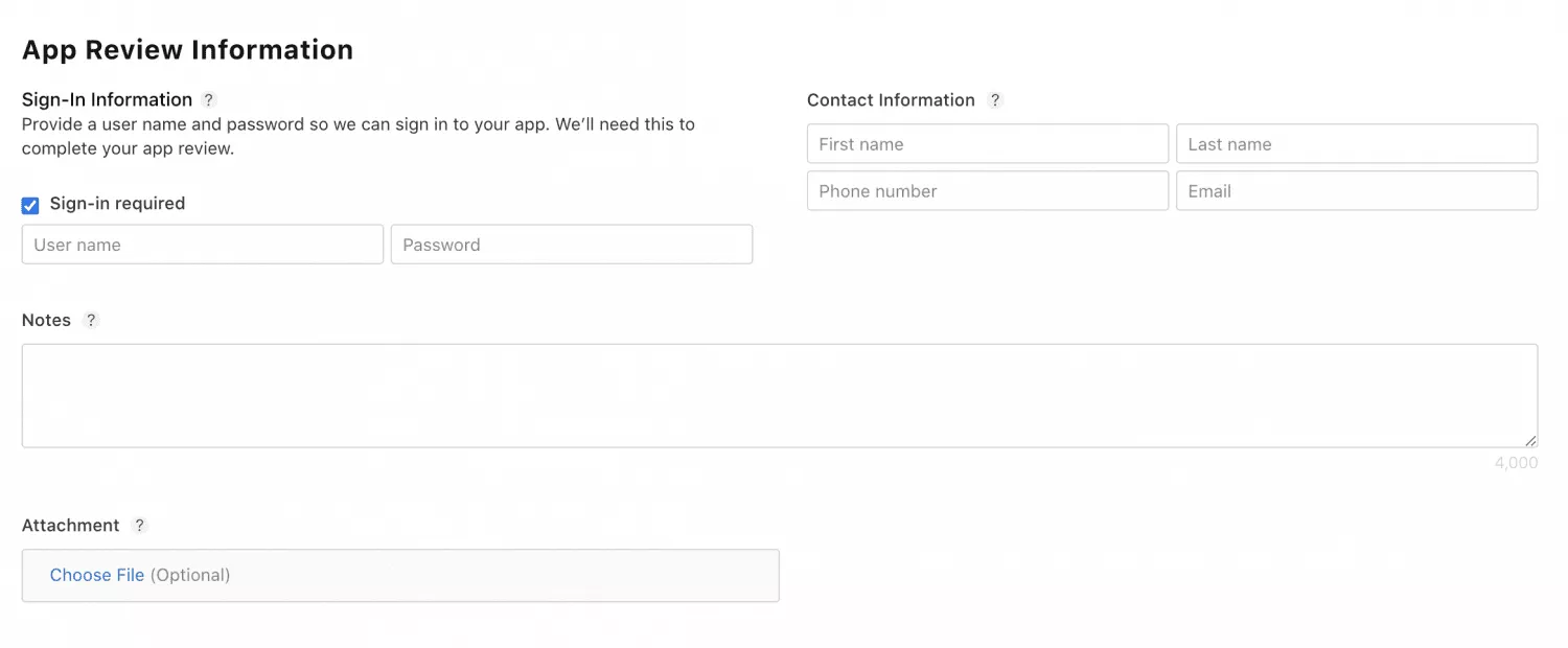 app review information