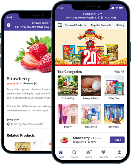 grocery app screen design